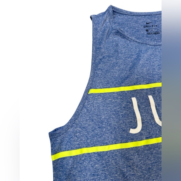 Nike Dri Fit Sleeveless Tank Size Medium Heathered Blue Relaxed Fit - Picture 4 of 11